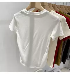 Aossviao verão branco camiseta de algodão feminino de manga curta estudante versátil solto meia manga camiseta harajuku tendência superior na internet