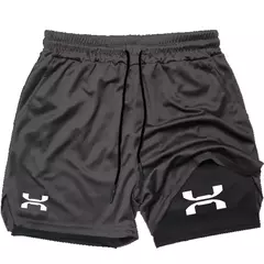 Calções Esportivos Quick Dry Masculinos, Corrida, Ginásio, Treino, Ginásio, Fitness, Corrida, Calças Curtas, 2 em 1, Verão - loja online