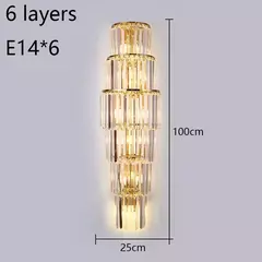 Benda luxo lobby do hotel grande lâmpada de parede cristal para clube hall villa sala estar escritório banquete luminárias interiores - comprar online