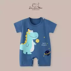 Macacão fino dos desenhos animados para bebês meninos e meninas, macacão de manga curta, macacão infantil recém-nascido, traje de verão, novo, 0-2 anos - loja online
