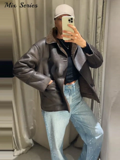 ? Moda dupla face sólida jaqueta feminina lapela gola único breasted manga longa casacos 2025 outono nova senhora utilitário outerwear - comprar online