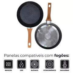 Conjunto de Panelas de Indução Antiaderente Cerâmica Viena Preto 5 Peças - Casambiente