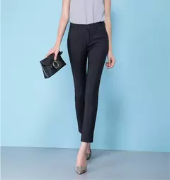 Calça lápis elástica de cintura alta fina feminina, calça grande tamanho no tornozelo, calça casual formal para escritório, 75kg, primavera, 2022 na internet