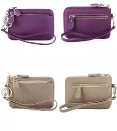 Royal Bagger-carteira curta para mulheres, couro genuíno de vaca, bolsa de embreagem fofa, porta-moedas com zíper, porta-cartão com chaveiro, na moda - Wolf Magazine