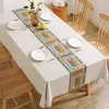Impermeável Retangular Poliéster Toalha De Mesa, Padrão De Estilo Conciso, Decoração De Casa Moderna, Cozinha, Sala De Estar, Festa De Casamento