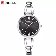 Curren-Relógio de luxo para mulheres, alta qualidade, diamante, senhoras, quartzo, impermeável, aço inoxidável, caixa incluída