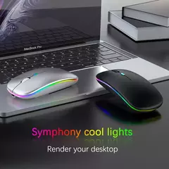 Mouse sem fio Bluetooth para Tablet e telefone, Ratos de retroiluminação RGB recarregáveis para iPad, PC, Laptop, 2.4GHz USB - loja online
