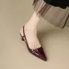 Salto médio sexy para mulheres, sapatos de festa, sandálias de grife, bombas de marca, slingback, chinelos casuais, verão, novo, 2023