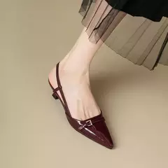 Salto médio sexy para mulheres, sapatos de festa, sandálias de grife, bombas de marca, slingback, chinelos casuais, verão, novo, 2023