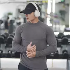 Imagem do Camiseta de compressão de manga comprida masculina, camisa de ginástica, secagem rápida, camisa Running, Casual Top, Bodybuilding Singlets, moletom Fitness masculino