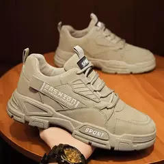 Botas masculinas de sola grossa, sapatilhas de pelúcia impermeáveis, sapatos de algodão antiderrapante, resistente ao frio, com renda, outono, 2024