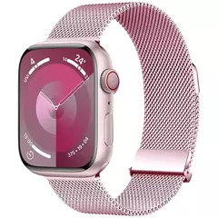 Correia para Apple Watch Band, Pulseira Milanese, Cinto de Metal, 45mm, 44mm, 42mm, Ultra 49mm, 38mm, 40mm, 41mm, iWatch Series 9, 8, 7, 6, 5, 3, SE