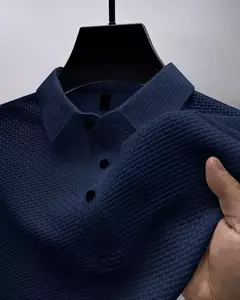 Camisa polo manga curta masculina, top respirável, solta, cor sólida, alta qualidade, moda casual, verão
