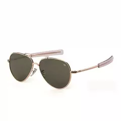 AO-Óculos de sol de aviação para homens e mulheres, exército americano, militar, óptico, óculos de direção oval retrô, óculos masculinos, 2022