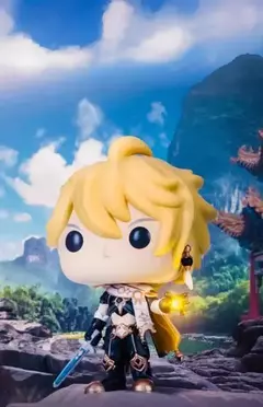 Edição genuína funko pop genshin impacto keqing, paimon anime personagem ação desktop decoração em veículo modelo colecionável na internet