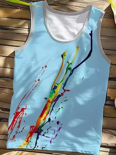 Camisola regata havaiana masculina, camiseta sem mangas, festa na praia, fitness ao ar livre, estampa 3D palmeira, verão, novo, 2022 - comprar online