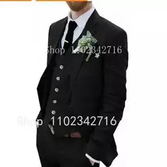 Smoking Do Noivo Para Casamento Groomsman, Terno Masculino, Traje De Linho, Calças Jaqueta E Coletes, 3 PCs, Summer Beach Smoking, 2023 - Wolf Magazine