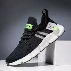 Tênis de corrida de malha leve masculino, sapato casual esportivo respirável, tênis unissex para caminhada, tênis branco para homens - loja online
