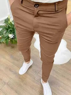 Calça casual alta elástica masculina, Monocromática, Fina, Negócios, Trabalho, Esportes, Roupa diária, Confortável, Respirável, Verão - comprar online