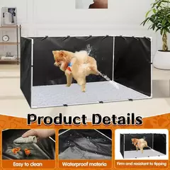 Suporte para almofada de xixi de cachorro com paredes altas, caixa de proteção contra respingos de cachorro, fácil limpeza, cerca de vaso sanitário ajustável para animais de estimação 600d para ambientes internos e externos - comprar online