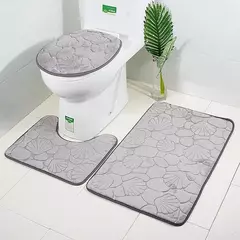 Jogo antiderrapante da esteira do banho do banheiro, Tapete De Cobblestone, Tapetes de chuveiro absorventes, Tampa do vaso sanitário, 2Pcs Set, 3 Pcs - loja online