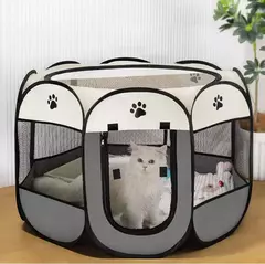 Tenda portátil para animais de estimação, canil octogonal, gaiola para gatos, gaiola para cães pequenos, quatro estações, sala de entrega universal para gatos - loja online