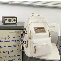 Mochila de pano Oxford de grande capacidade para meninos e meninas, mochila leve, bolsa de estudante retrô, europeia e americana, escola secundária - Wolf Magazine