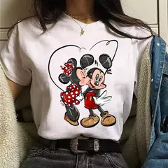 Moda mickey minnie mouse disney camiseta roupas femininas verão manga curta topos casuais camiseta kawaii