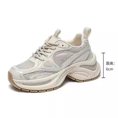 Imagem do CLAIAMI sapatos de couro femininos, calçados esportivos casuais, leves, sola macia, antiderrapante, tênis de borracha para senhoras