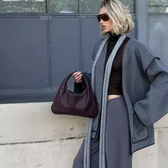 Casaco vintage feminino com cinto, cardigã solto casual, jaqueta à prova de vento, casacos monocromáticos, cinza, decote em v, nova moda - Wolf Magazine