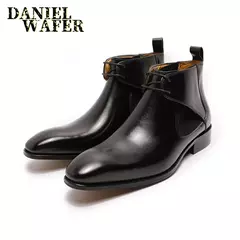 Design de luxo chukka botas moda masculina botas de tornozelo de couro genuíno - comprar online
