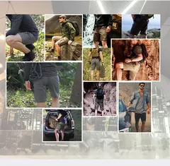 Imagem do Shorts táticos militares ao ar livre para homens, shorts urbanos impermeáveis, calças trekking, tamanho grande, para caminhadas, verão