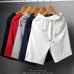 Imagem do Calções de cordão monocromático casual masculino, Ginásio, Desporto, Basquetebol, Corrida, Fitness, Praia, Roupa masculina, Verão, 5XL