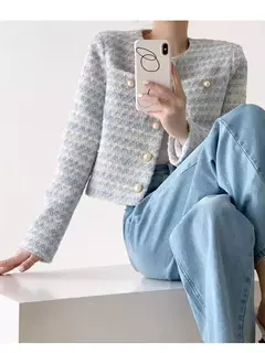 ITOOLIN-Cardigã elegante de Tweed feminino, casaco curto com bolso, jaqueta de peito único, outwear solto, outono, inverno, 2023 - Wolf Magazine
