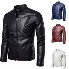 Jaqueta masculina de couro PU falso, casacos masculinos, outwear branco, outono, 5XL, 2022 - comprar online