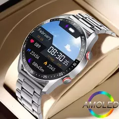 Impermeável relógio inteligente para homens, Bluetooth chamada, saúde do laser, pressão arterial, fitness esportes relógios, caixa, ECG, PPG