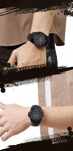 NAVIFORCE-Relógio de quartzo impermeável masculino com pulseira de couro, relógio de pulso esportivo masculino, marca de moda - comprar online