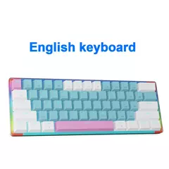Imagem do E-YOOSO Z11T USB com fio, teclado de jogos mecânico, azul, vermelho, chave 61 teclas, gamer, russo, brasileiro, português para computador portátil