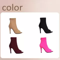 HROYL-Sapatos de Dança Femininos com Tubo Curto, Pano Estirável de Salto Alto, - comprar online