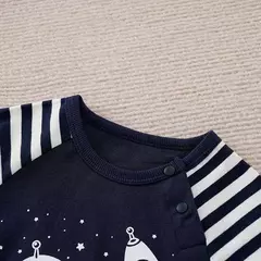 Bodysuit confortável do bebê do algodão para meninos e meninas, manga curta, pescoço redondo, navegador bonito, verão - loja online
