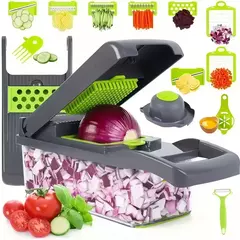 14/16 em 1 multifuncional picador de vegetais alça grelha de alimentos picador de alimentos fatiador de vegetais corte itens de cozinha cocina - comprar online