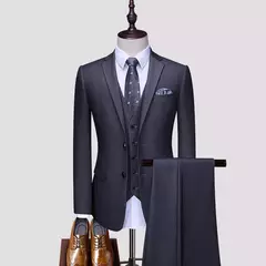 Smoking fino monocromático masculino, terno formal casual, vestido de noiva do noivo, baile e festa boutique, negócios e escritório, colete blazer e calças, M-5XL