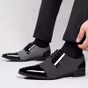 Oxfords masculino sapatos de couro PU, com renda, formal, preto, moda, clássico, festa de casamento