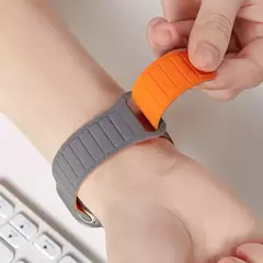 Pulseira Magnética de Laço de Silicone para Relógio Apple, Banda, Ultra, 49mm, 45mm, 44mm, 40mm, 41mm, Pulseira para Série iWatch, Ultra 8, 7, 6, SE, 5, 4, 3