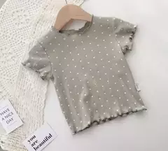 Imagem do Elegante feminino bebê verão fino chiffon pijama conjunto de 2 peças roupas para casa para crianças bolinhas design ar condicionado roupas