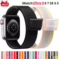 Correia de Nylon Loop para Apple Watch Band, Smart Belt Bracelet, iWatch Ultra, 40mm, 44mm, 45mm, 42mm, 41mm, 38mm, 49mm, 8, 7, 6, SE, 5, 4, 3
