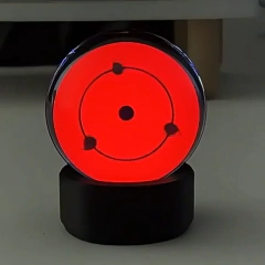 Uchiha Sasuke Sharingan LED Luz noturna de cristal com sincronização de ritmo musical, decoração de mesa Anime Naruto, presente espectacular para fãs