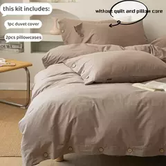 Conjunto de edredão duplo, Conjunto de cama de algodão torção sólida, Quilt Cover King Size, 100% Algodão, 220x240, 3Pcs - loja online
