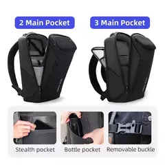 MARK RYDEN-Mochila Laptop para Homens, Espaçosa Mochila De Viagem, Pendulares, COMPACTO PRO, 17";;VERDADEIRO;;"2 Main Pockets Black na internet
