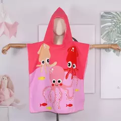 Toalha de banho com capuz Quick Dry para crianças, roupão Quick Dry, toalhas de poncho para desenhos infantis, coberturas de microfibra, 80-130cm - Wolf Magazine